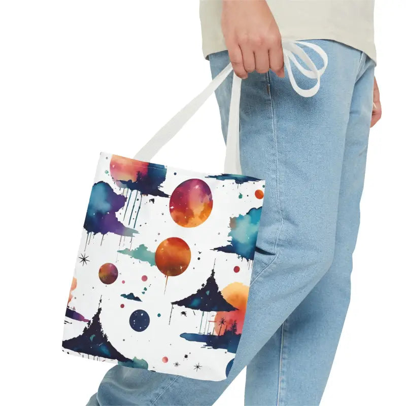 Watercolor Abstract Paint Pattern Aop Tote Bag - Bags