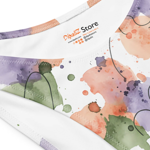 Watercolor Bloom Recycled Bandeau Bikini | Upf50+ V-cut - Classic Bikinis - Xs
