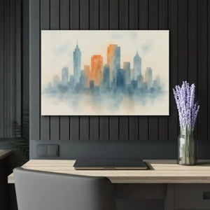 Watercolor Cityscape Gallery Wall Art with French Cleat Backing - Dipaliz - 36’’ x 24’’ (horizontal) / 0.25’’ - Prints