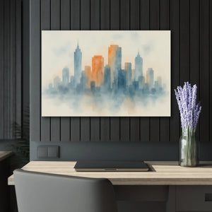 Watercolor Cityscape – French Cleat Backing - Dipaliz - Prints