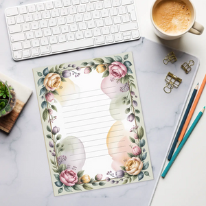 Watercolor Floral Notepad - Botanical Lined Paper - Dipaliz - Notepads