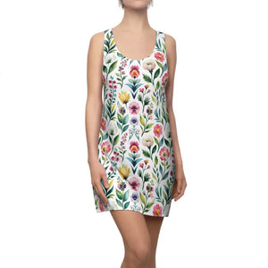 Vibrant Watercolor Floral Racerback Dress - Dipaliz - Xs - Dresses