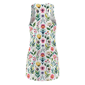 Vibrant Watercolor Floral Racerback Dress - Dipaliz - Dresses