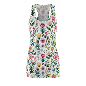 Floral Racerback Dress – Bamboo Cotton Blend - Dipaliz - Dresses - Xs
