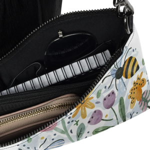 Watercolor Bees Crossbody Bag - Vegan Summer Floral - Dipaliz - Cross Body Bags