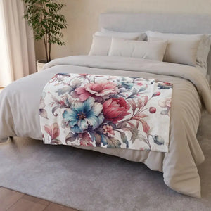 Watercolor Flowers Soft Polyester Blanket - Intricately Designed - Dipaliz - Blankets