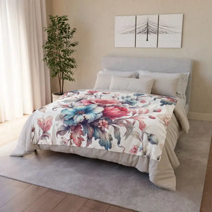 Watercolor Flowers Soft Polyester Blanket - Intricately Designed - Dipaliz - Blankets
