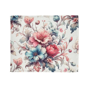 Watercolor Flowers Soft Polyester Blanket - Intricately Designed - Dipaliz - 50’’ × 60’’ - Blankets