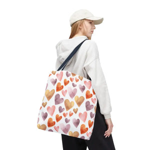 Bags - Watercolor Heart Pattern Tote Bag - Soft Joyful Design - Dipaliz