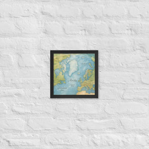 Watercolor Map Framed Poster Arctic Design Matte Finish Dipaliz - Black / 10″×10″ - Posters