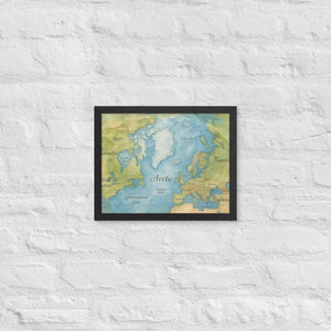 Watercolor Map Framed Poster Arctic Design Matte Finish Dipaliz - Black / 11″×14″ - Posters