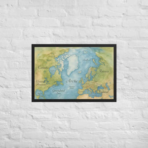 Watercolor Map Framed Poster Arctic Design Matte Finish Dipaliz - Black / 20″×30″ - Posters