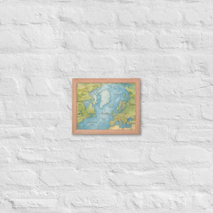 Watercolor Map Framed Poster Arctic Design Matte Finish Dipaliz - Red Oak / 8″×10″ - Posters