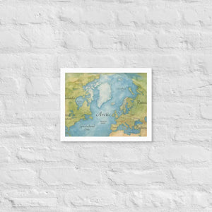 Watercolor Map Framed Poster Arctic Design Matte Finish Dipaliz - White / 11″×14″ - Posters