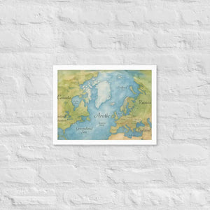 Watercolor Map Framed Poster Arctic Design Matte Finish Dipaliz - White / 12″×16″ - Posters