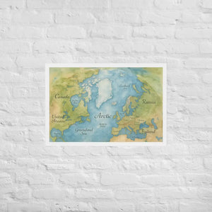 Watercolor Map Framed Poster Arctic Design Matte Finish Dipaliz - White / 20″×30″ - Posters