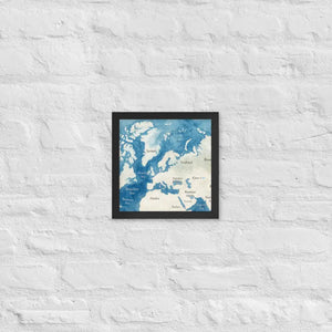 Watercolor Map Framed Poster Arctic Design Matte Finish Dipaliz - Black / 10″×10″ - Posters