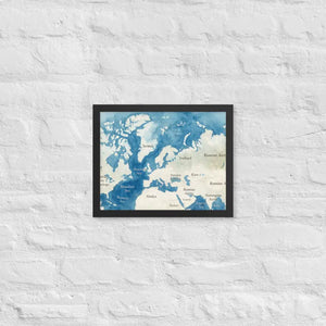 Watercolor Map Framed Poster Arctic Design Matte Finish Dipaliz - Black / 11″×14″ - Posters
