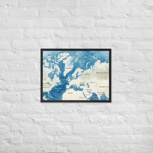 Watercolor Map Framed Poster Arctic Design Matte Finish Dipaliz - Black / 18″×24″ - Posters