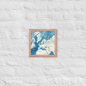 Watercolor Map Framed Poster Arctic Design Matte Finish Dipaliz - Red Oak / 10″×10″ - Posters