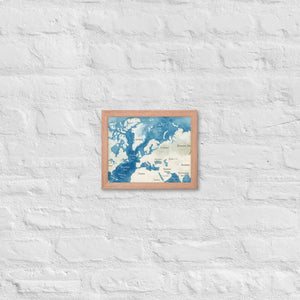 Watercolor Map Framed Poster Arctic Design Matte Finish Dipaliz - Red Oak / 8″×10″ - Posters