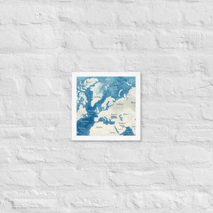 Watercolor Map Framed Poster Arctic Design Matte Finish Dipaliz - White / 10″×10″ - Posters