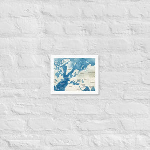 Watercolor Map Framed Poster Arctic Design Matte Finish Dipaliz - White / 8″×10″ - Posters
