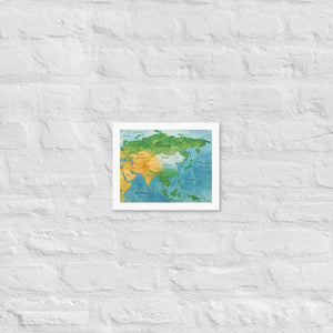 Watercolor Map Framed Poster Asia Design Matte Finish - Dipaliz - White / 8″×10″ - Posters