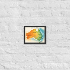Watercolor Map Framed Poster Australia Design Matte Finish Dipaliz - Black / 8″×10″ - Posters