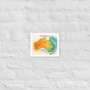 Watercolor Map Framed Poster Australia Design Matte Finish Dipaliz - White / 8″×10″ - Posters
