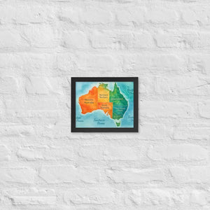 Watercolor Map Framed Poster Australia Design Matte Finish Dipaliz - Black / 8″×10″ - Posters