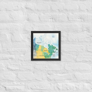 Watercolor Map Framed Poster Canada Design Matte Finish Dipaliz - Black / 10″×10″ - Visual Artwork