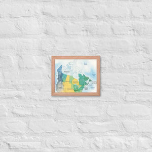 Watercolor Map Framed Poster Canada Design Matte Finish Dipaliz - Red Oak / 8″×10″ - Visual Artwork