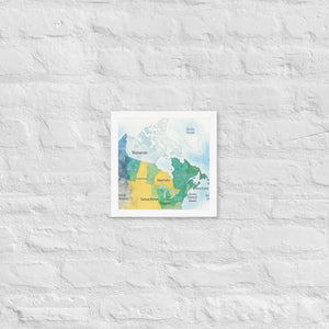 Watercolor Map Framed Poster Canada Design Matte Finish Dipaliz - White / 10″×10″ - Visual Artwork