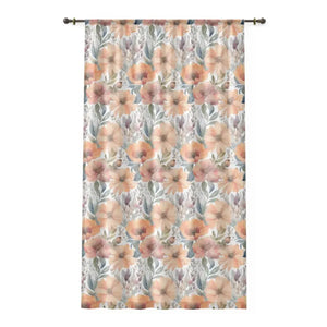 Watercolor Pastel Flowers Wall Art Print - Dreamy Home Decor - Dipaliz - Sheer / White / 50’’ × 84’’ - Posters Prints &