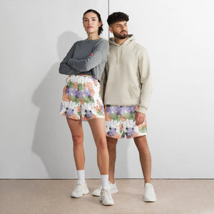 Watercolor Splash Unisex Athletic Shorts | Upf50+ Recycled Long - Xs