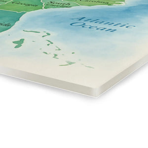 Watercolor Usa Map – Acrylic French Cleat - Dipaliz - Posters Prints & Visual Artwork