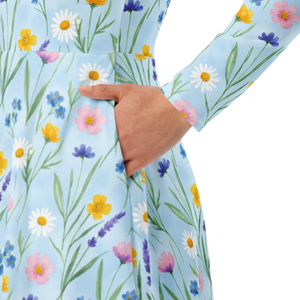 Watercolor Wildflower Meadow Pocket Midi Dress Dipaliz - Dresses - Xs