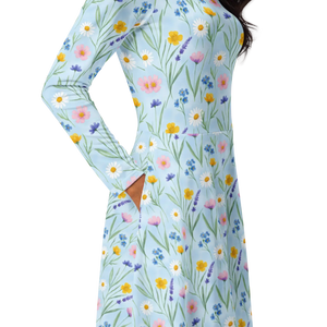 Watercolor Wildflower Meadow Pocket Midi Dress Dipaliz - Dresses - Xs