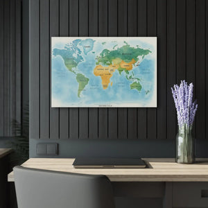Watercolor World Map – French Cleat Acrylic - Dipaliz - Posters Prints & Visual Artwork