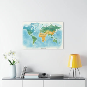 Watercolor World Map – French Cleat Acrylic - Dipaliz - Posters Prints & Visual Artwork