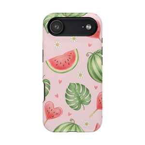 Watermelon Hearts Magnetic Phone Case, Impact-resistant Cute Summer Design - Mobile Cases