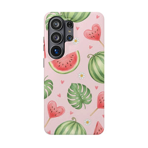 Watermelon Hearts Magnetic Phone Case, Impact-resistant Cute Summer Design - Mobile Cases