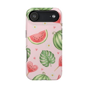 Watermelon Hearts Magnetic Phone Case, Impact-resistant Cute Summer Design - Mobile Cases