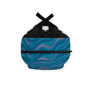 Vibrant Swirl Backpack - Deep Navy Wave Inspired - Dipaliz - Backpacks