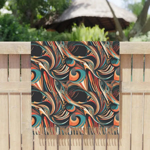 Wavy Abstract Pattern Beach Towel Cloth Boho Style - Dipaliz - 38’’ × 81’’ / Polyester - Towels