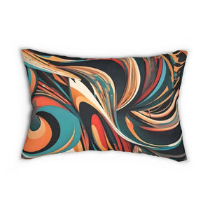 Home Decor - Lumbar Pillow - Wavy Abstract Spun Polyester - Dipaliz 20’’ × 14’’