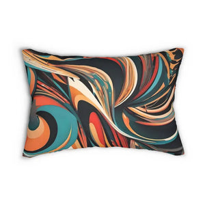 Home Decor - Lumbar Pillow - Wavy Abstract Spun Polyester - Dipaliz 20’’ × 14’’