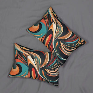 Home Decor - Lumbar Pillow - Wavy Abstract Spun Polyester - Dipaliz 20’’ × 14’’
