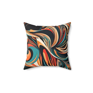 Wavy Abstract Pattern Pillow – Soft Polyester - Dipaliz - Throw Pillows